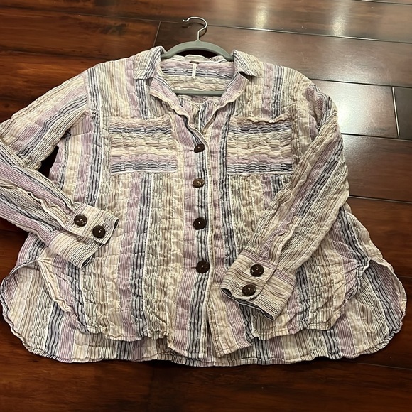 🌸Free People Long Sleeve Stripe Shirt🌸 - Picture 5 of 11